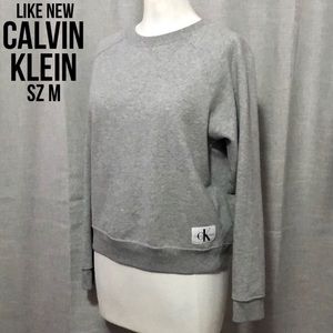 Like New Calvin Klein “Jeans” Semi Cropped Sweatshirt-Sz M-Gray Crewneck